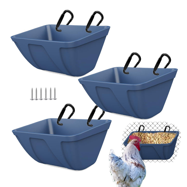 mozoba Hängender Hühner-Futtertrog für Ziegen, Schafe, Hirsch, Geflügel, Ente, Huhn, Zaun, Vieh, Fut