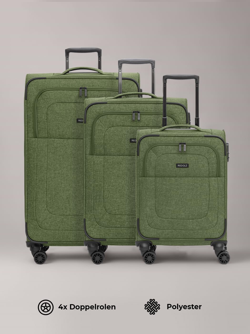 REDOLZ Koffer-Set 3-teilig für Damen & Herren | leichte & stabile Reise-Trolleys, hochwertiges Softc
