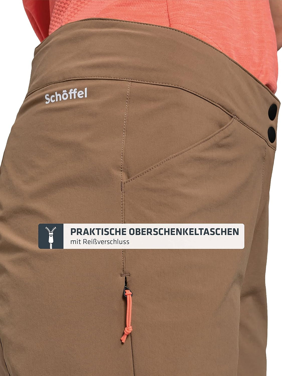 Schöffel Damen Shorts Danube L, Wasserabweisende Radhose, schnell trocknende Fahrradhose mit Bundver