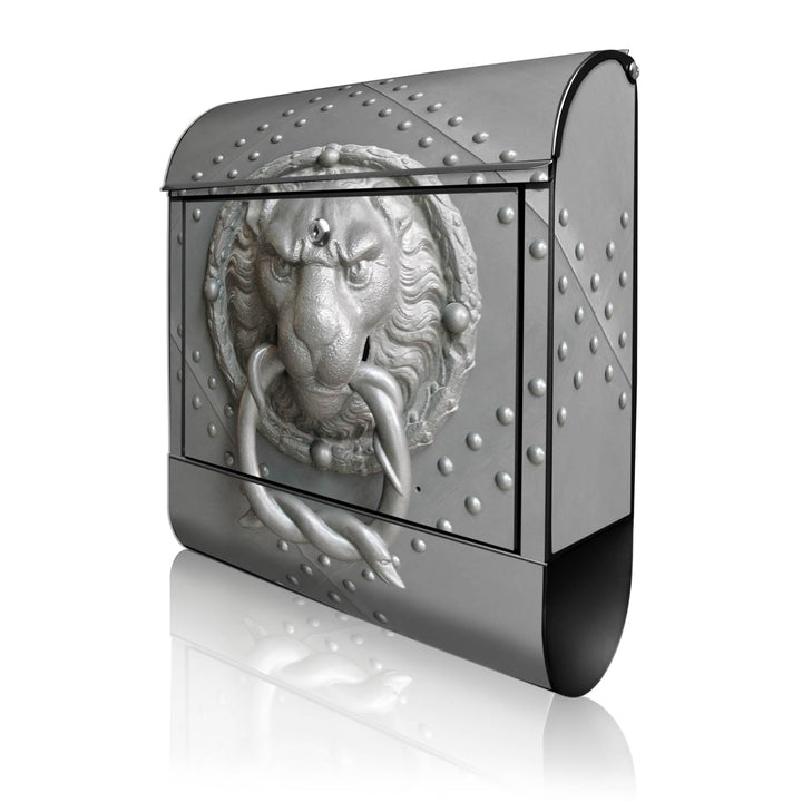 banjado® Design Briefkasten mit Motiv Eisentor 39x47x14cm &amp; 2 Schlüssel - Briefkasten Stahl schwarz