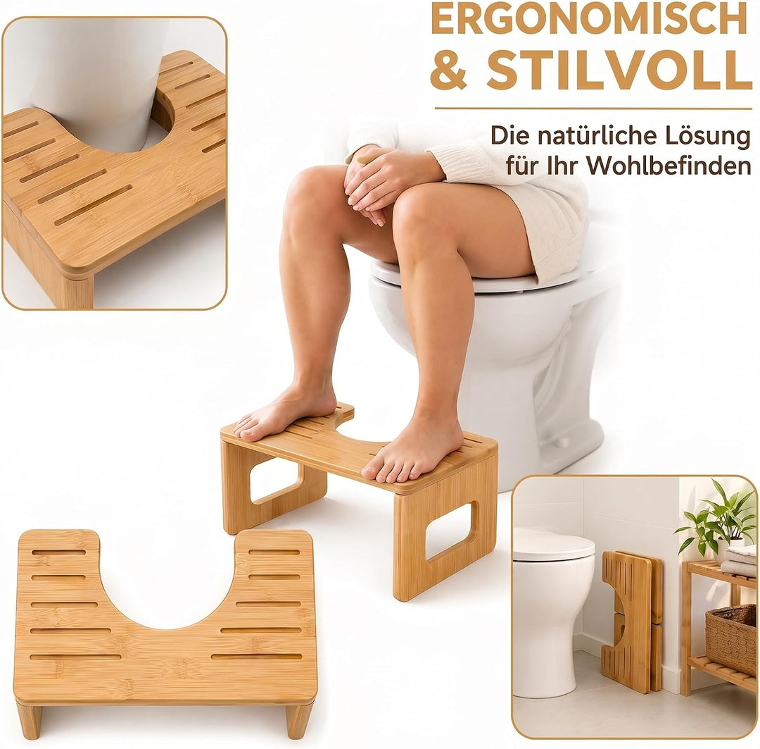 Toilettenhocker Erwachsene, 40×20×17cm Ergonomischer Klohocker WC | Hocker Badezimmer, für Hämorrhoi