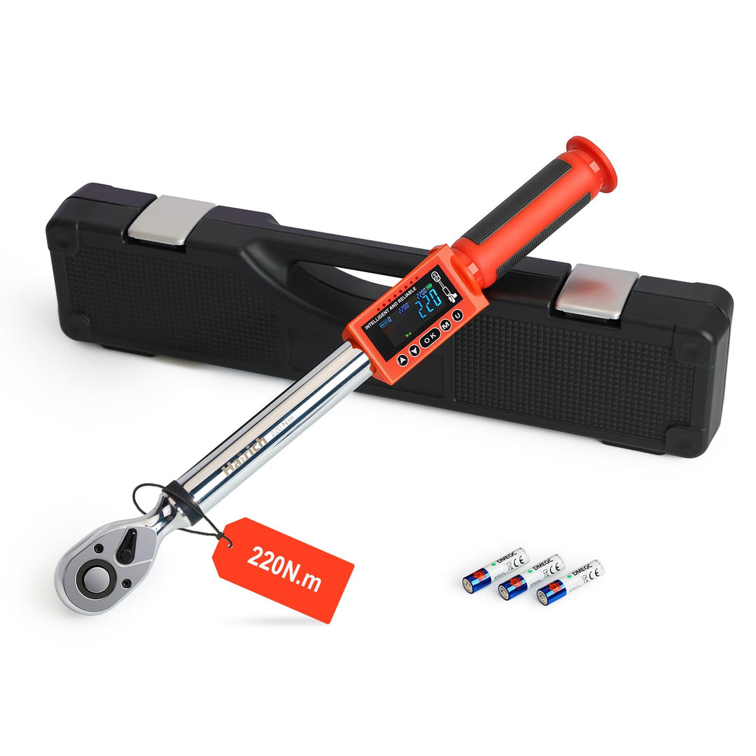Hairich Digitaler Drehmomentschlüssel 1/2 Zoll, 11–220 N.m, ±2% Genauigkeit, mit LED-Anzeige, Signal