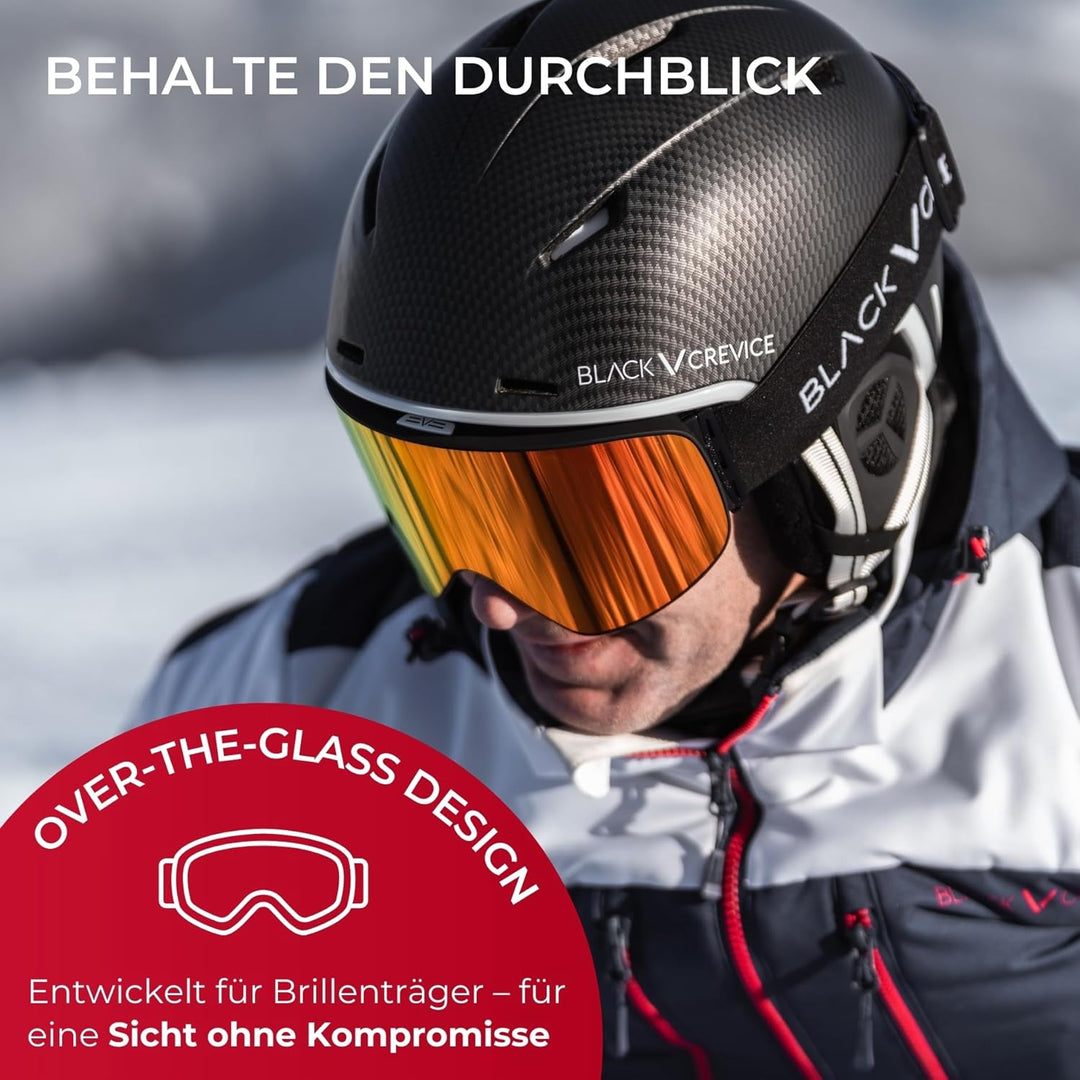 Black Crevice Skibrille Flachau I Skibrille für Brillenträger I Ski-Brille in verschiedenen Farben I