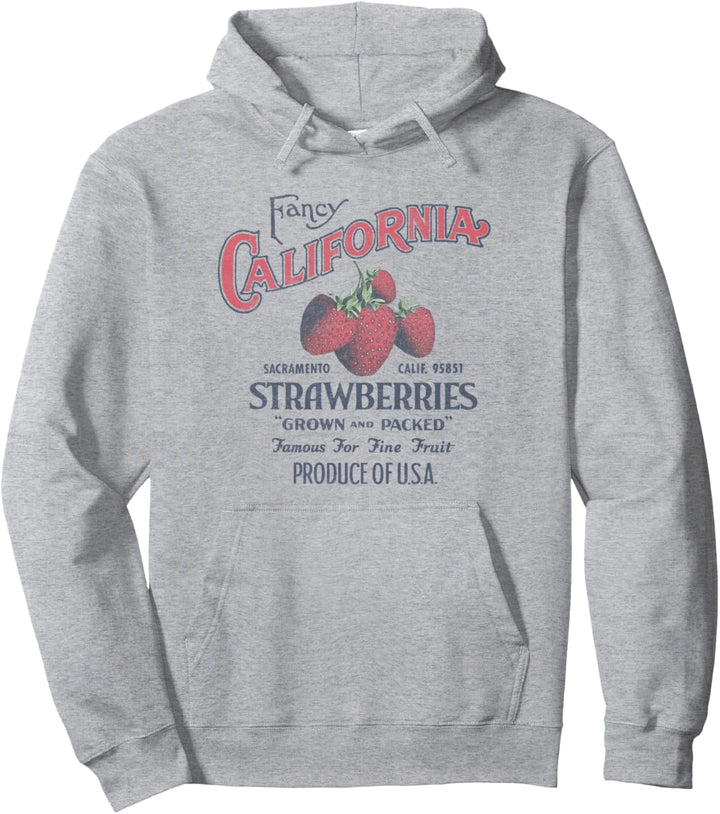 Trendy Fancy California Strawberries Vintage Poster Pullover Hoodie
