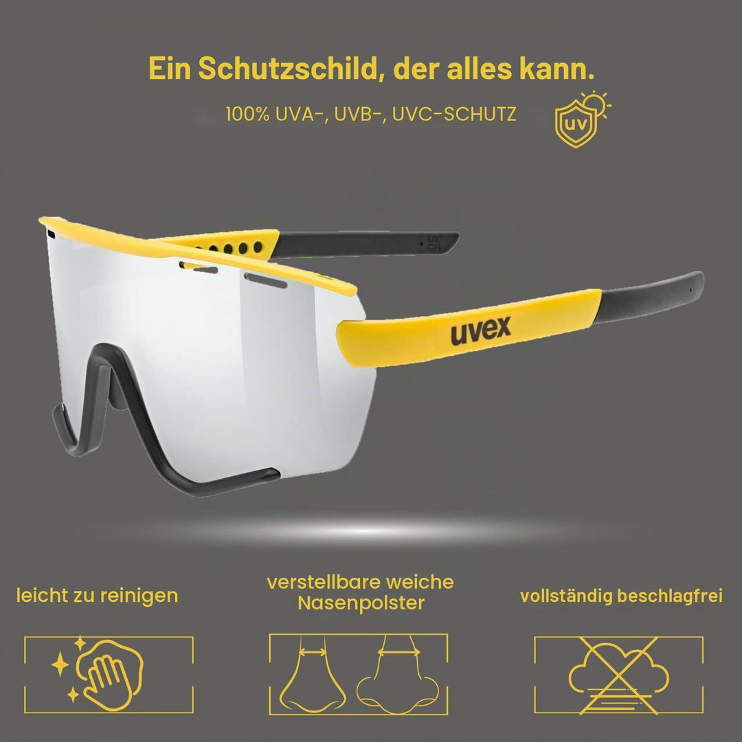 uvex Unisex Sportstyle 236 Set Sportbrille (1er Pack) Einheitsgrösse sunbee-black matt/silver, Einhe
