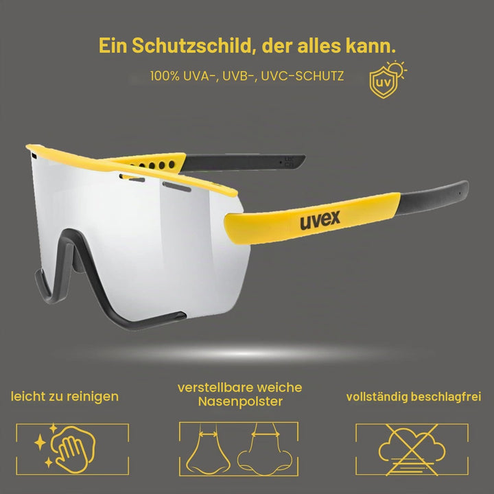 uvex Unisex Sportstyle 236 Set Sportbrille (1er Pack) Einheitsgrösse sunbee-black matt/silver, Einhe