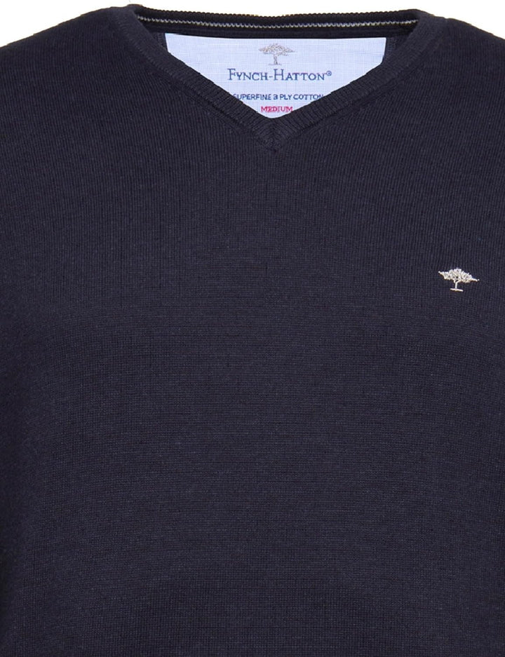 FYNCH-HATTON Herren, V-Neck Pullover XL Blau (Navy 690), XL Blau (Navy 690)