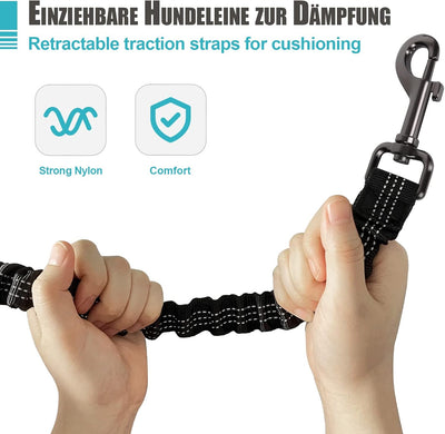 Snocyo Joggingleine Hunde, Doppelleine Hundeleine für Zwei Hunde, Elastische und Reflektierende Dopp