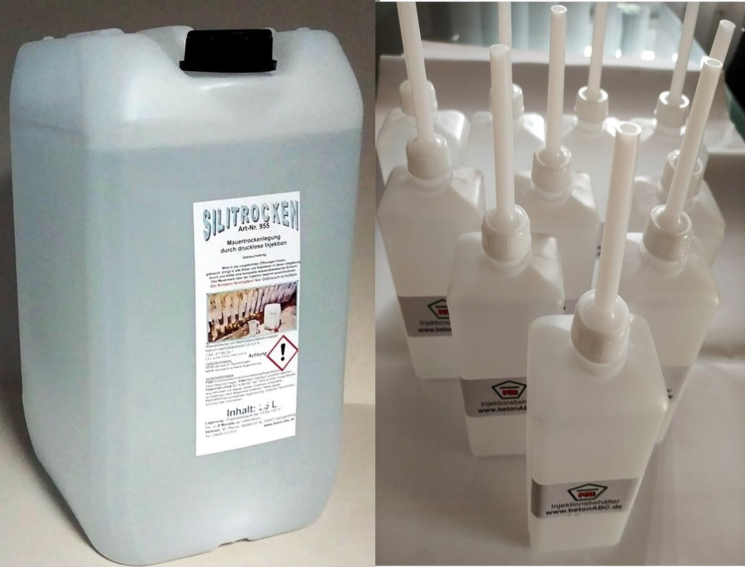 Keller trocken legen mit Horizontalsperre "SILITROCKEN" 10 Liter + 15 Behälter