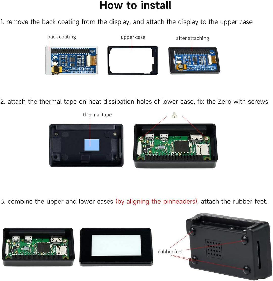 Waveshare 2.13inch Touch E-Paper E-Ink Display for Raspberry Pi Zero 250×122 Pixels Supports Partial