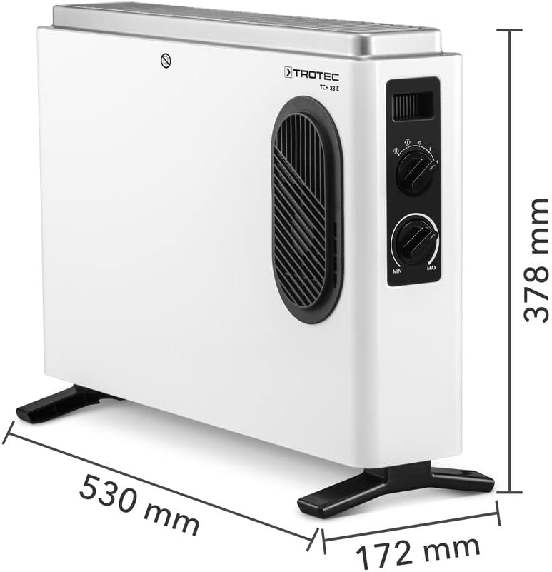 TROTEC Konvektor TCH 23 E | Heizgerät | Heizer | Elektroheizung | Flachheizkörper | 2 Heizstufen (1.