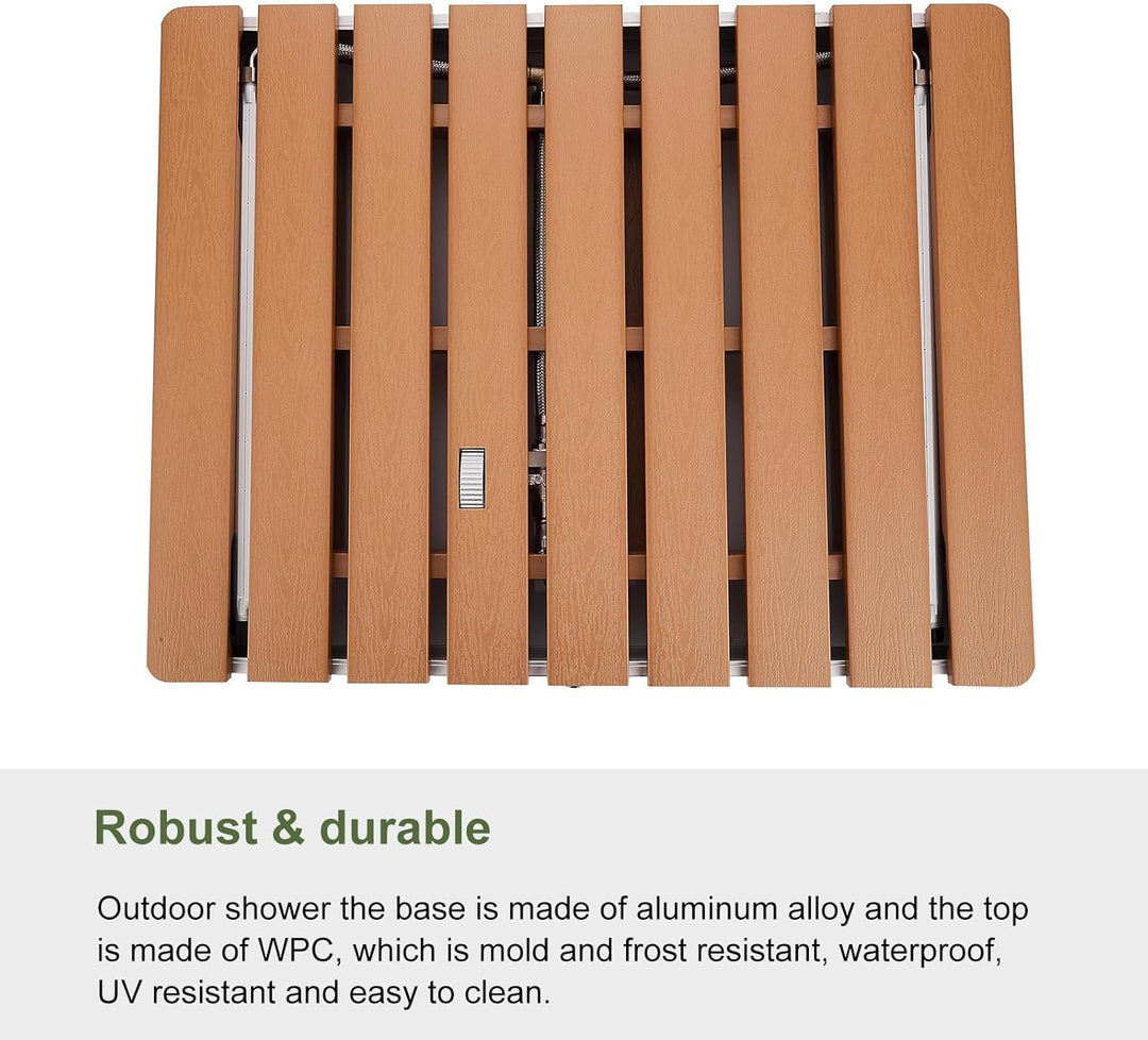 Gartendusche, Bodendusche Outdoor, Outdoor Dusche mit Einstellbar Fussrad Fontänenhöhe, für Aussenbe