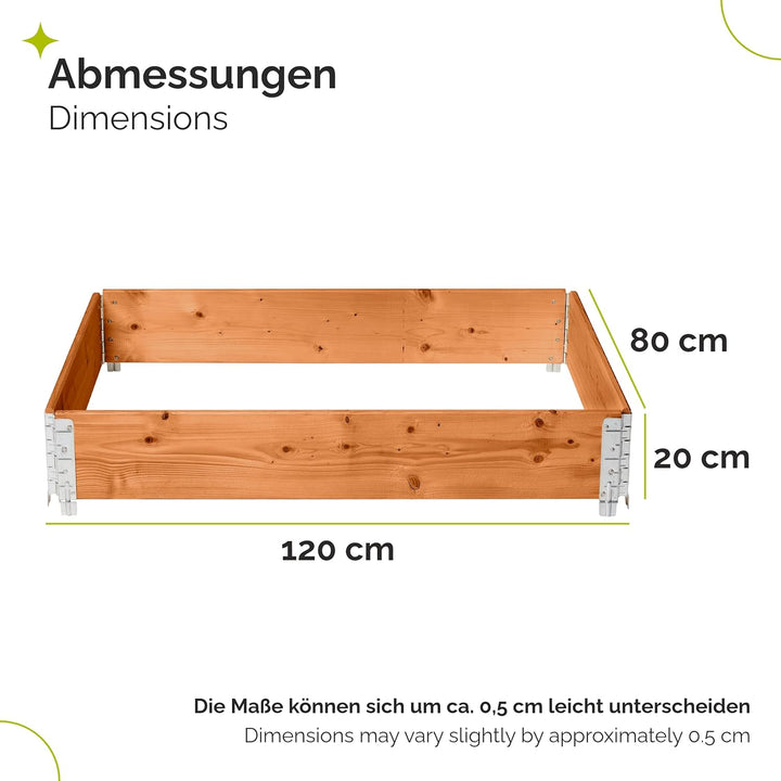 Garronda Holzaufsatzrahmen für Palette Aufbewahrungskiste aus Holz Palettenaufsatzrahmen Holzkiste (