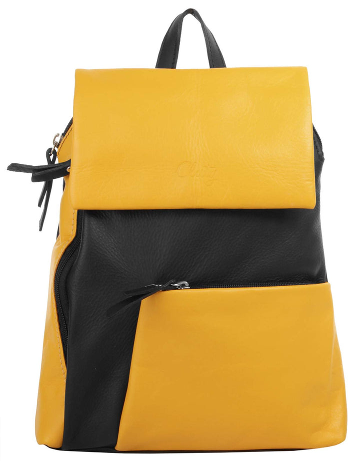 Cluty City-Rucksack Echt Leder Damen | | 020401 Gelb, Gelb