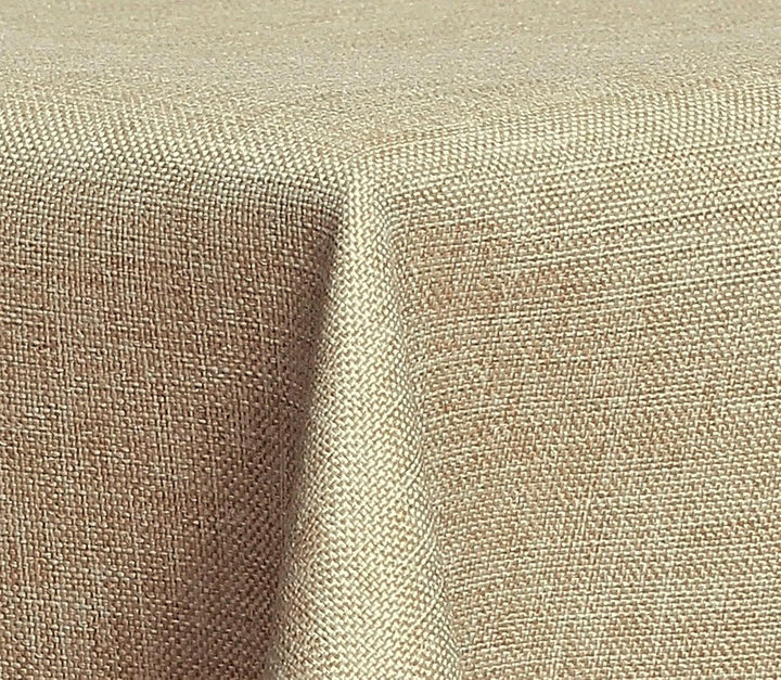 Textil Tischdecke - Leinen Optik - wasserabweisend oval (Sand, oval 135x180) Sand oval 135x180, Sand