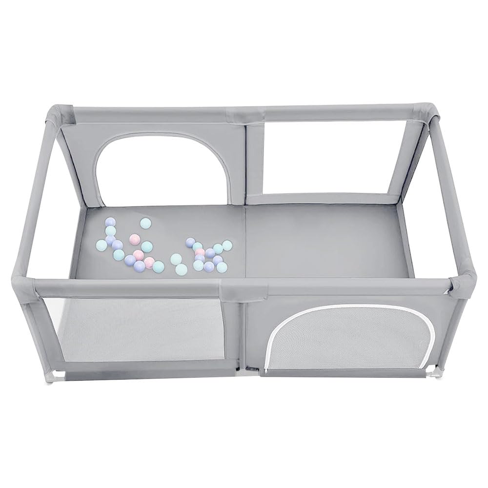 OHMG Laufgitter für Baby,Laufgitter Indoor&amp;Outdoor,Kippsicheres Kinder-Baby-Gitter,Kinderzaun mit An