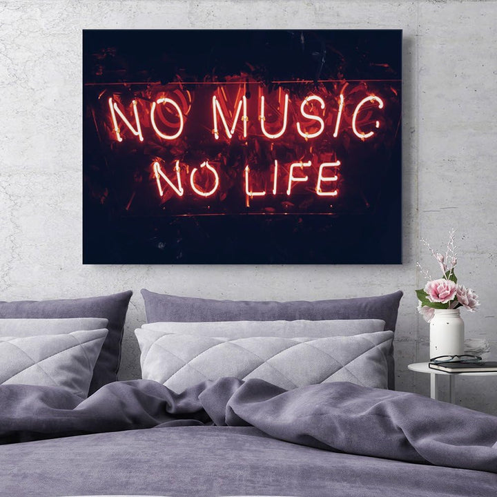 Feeby. Wandbilder - 1 Teilig- 78x118 cm - Bilder Kunstdrucke Deko Panel, TYPOGRAFIE, MUSIK, ROT, 78x