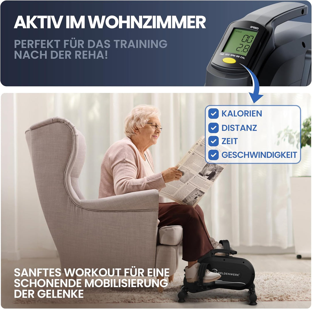 HELDENWERK Pedaltrainer PRO Set - TÜV/GS geprüft | Vergleichssieger | extra leise & gelenkschonend i