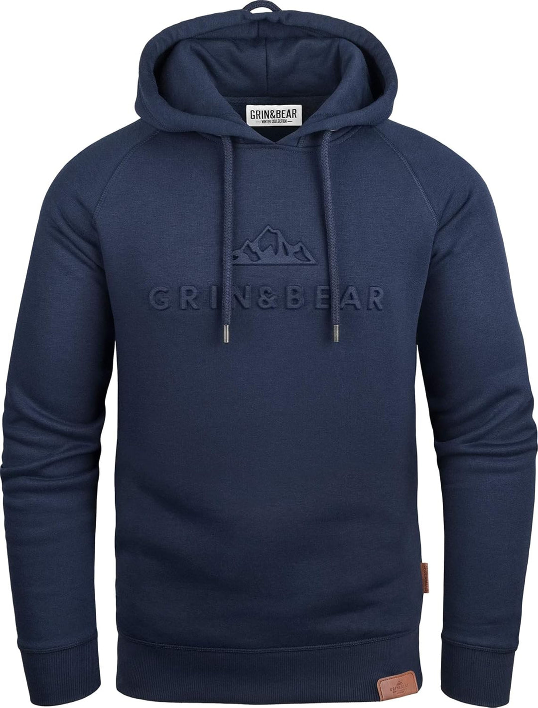 Grin&Bear Herren Hoodie Slim fit Kapuzenpullover Kapuzenjacke mit gestempeltem Design Logo GEC540 L
