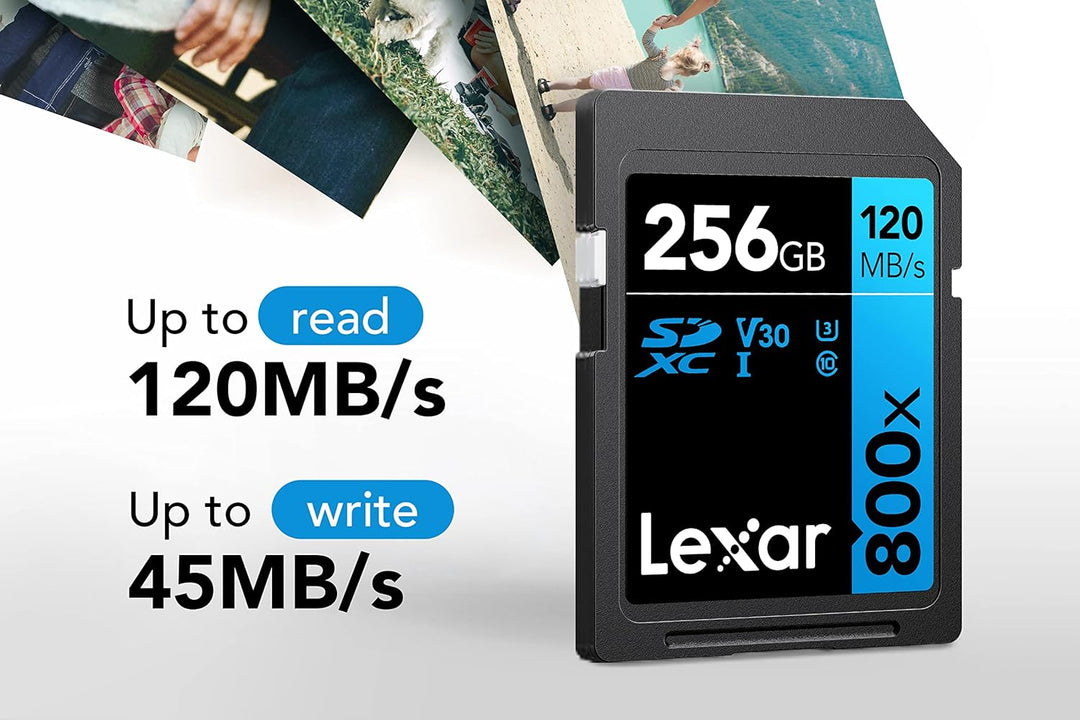 Lexar High-Performance 800x SD Karte 128GB, Speicherkarte SDXC UHS-I BLUE Series, Bis zu 120 MB/s Le