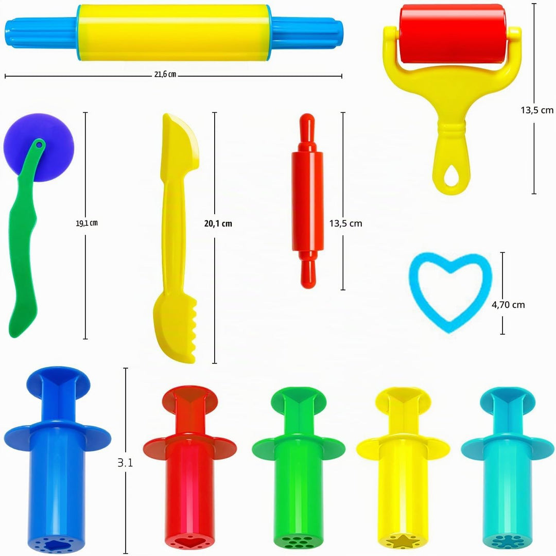 Knetwerkzeug, 23 Stück Knete Zubehör Kinder, Plastilin Werkzeuge Knete Ausstechformen Extruder, Plas