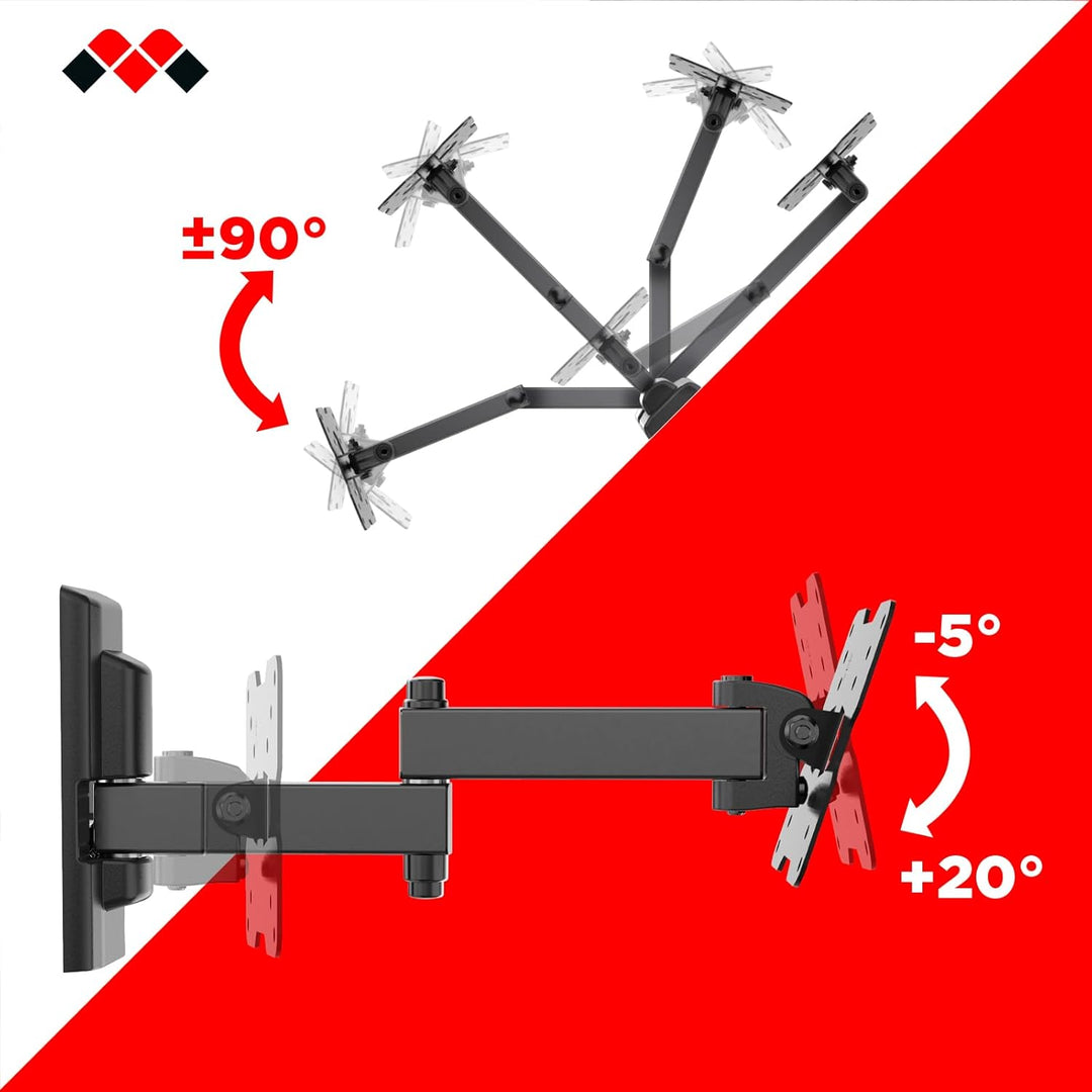 Meliconi SPACE SYSTEM FULLMOTION 100, TV-Wandhalterung mit Doppelrotation, Wandhalterung für Flachbi