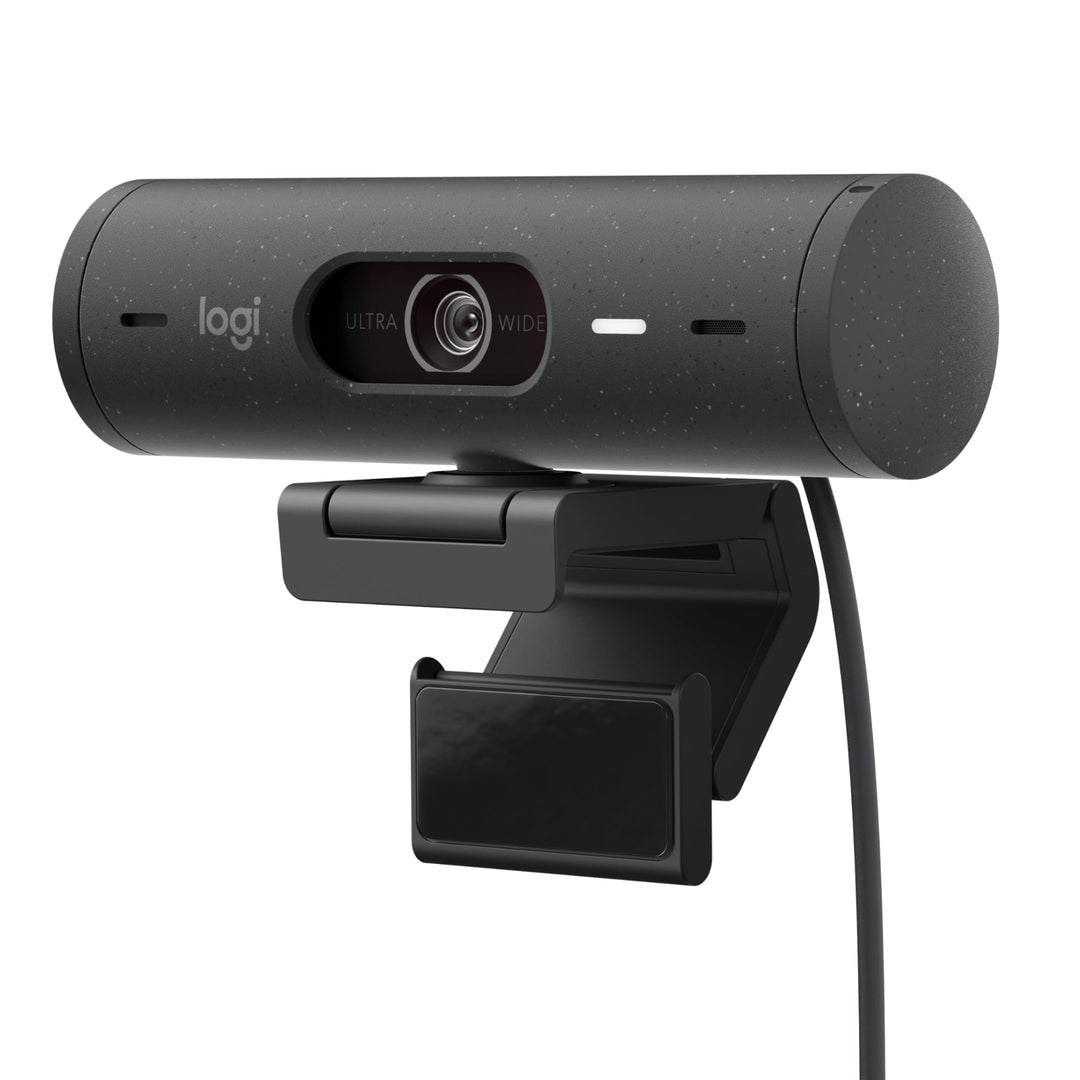 Logitech Brio 500 Full-HD-Webcam mit Auto-Lichtkorrektur, Zeigemodus, Doppelmikrofon + Rauschunterdr