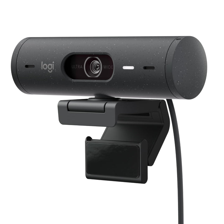 Logitech Brio 500 Full-HD-Webcam mit Auto-Lichtkorrektur, Zeigemodus, Doppelmikrofon + Rauschunterdr