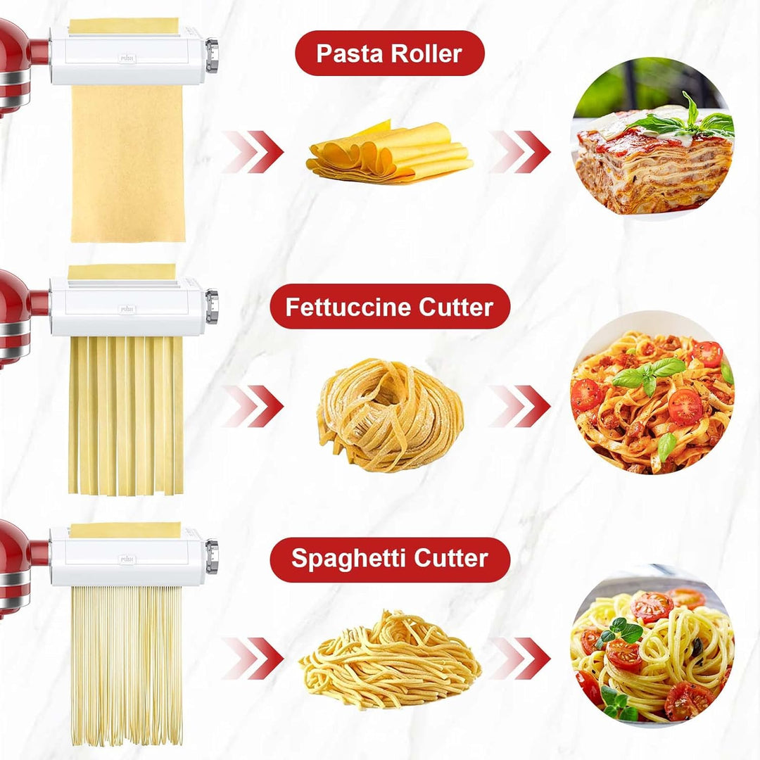 COFUN KitchenAid Nudelaufsatz aus Edelstahl, 3 in 1 Nudelvorsatz für KitchenAid Küchenmaschine, Kitc
