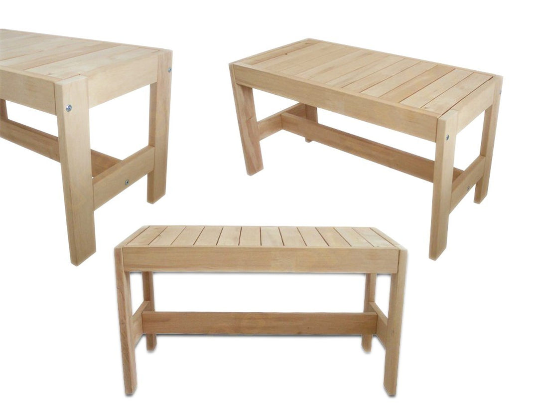 badelaune Saunahocker 60x35x H40cm Saunabank Saunaliege Saunatreppe Holzliege Saunaaufstieg Holzbank