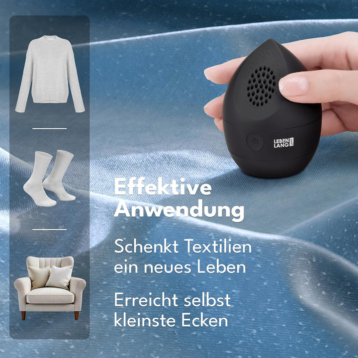 LEBENLANG Mini Fusselrasierer Elektrisch - Inkl. Ersatzklingen & Reinigungspinsel I Entfussler Fluse