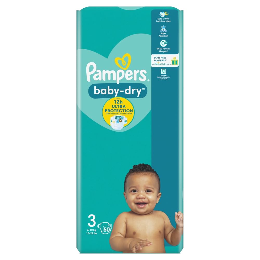 Pampers Baby Dry Windeln, Trageset, Grösse 3 (Midi) – 30 Windeln Size 3 (30 Count), Size 3 (30 Count