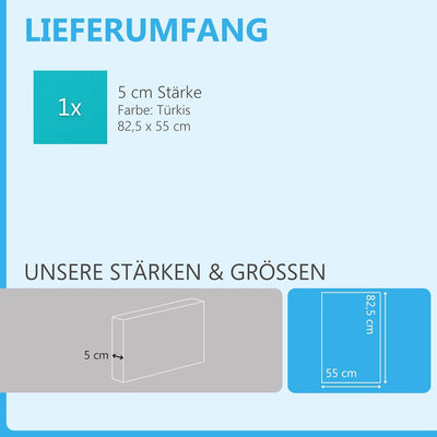 platino24 Schallabsorber aus Basotect G+, 1 Absorberelement Rechteck 82,5x55cm in Türkis, Akustikver