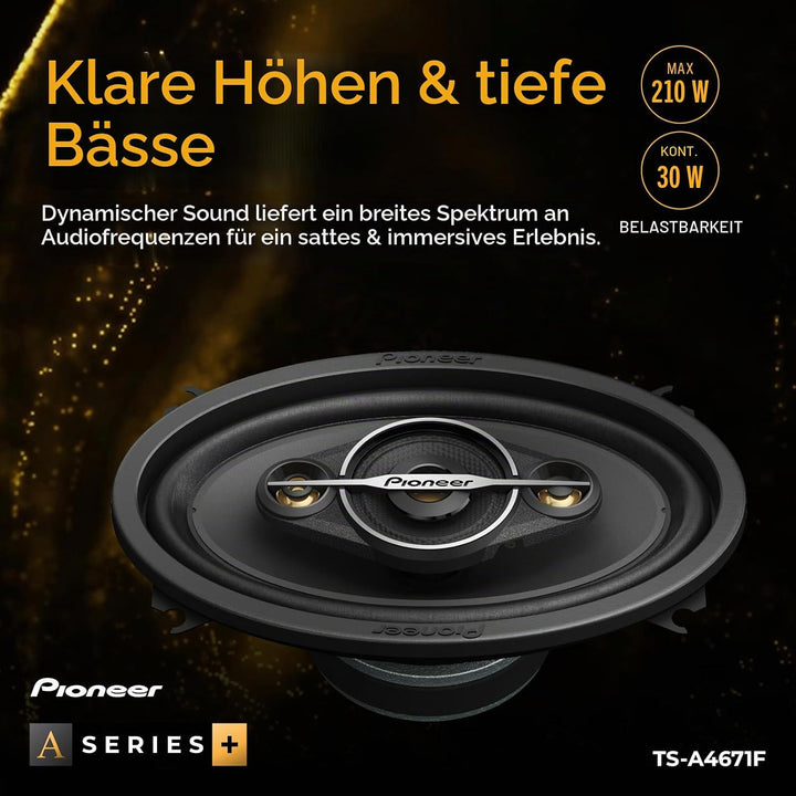 Pioneer TS-A4671F 4 x 6" 4-Weg-Koaxial-Lautsprecher Set mit 2 Lautsprechern (je 210 W max., 30 W Sin