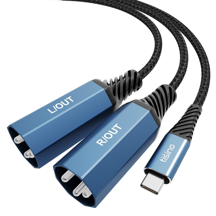 Tisino USB C auf Dual XLR Male Audio Kabel, XLR to USB C Stereo Power Amplifier Kabel für den Anschl