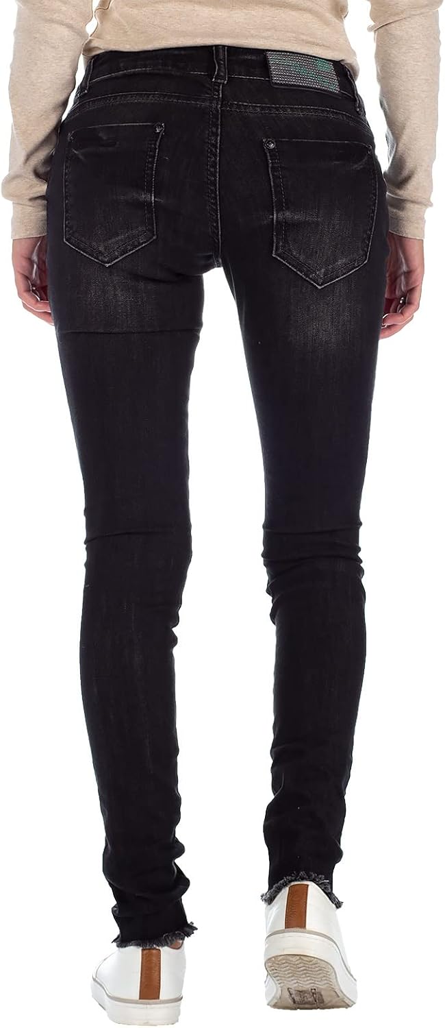 Cipo & Baxx Damen Slim Fit Jeans Hose Hüftjeans Skinny Stretch 29W / 34L Schwarz - 43, 29W / 34L Sch
