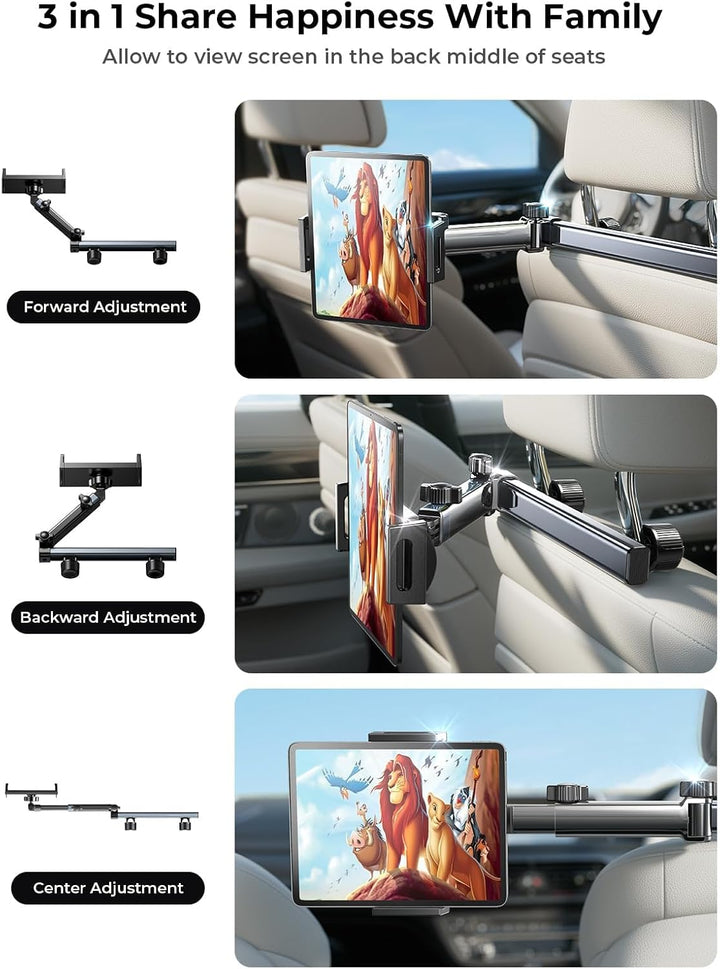 LISEN Tablet Halterung Auto, Tablethalterungen Auto - Ausziehbare KFZ Tablet Halter Kopfstütze, Univ
