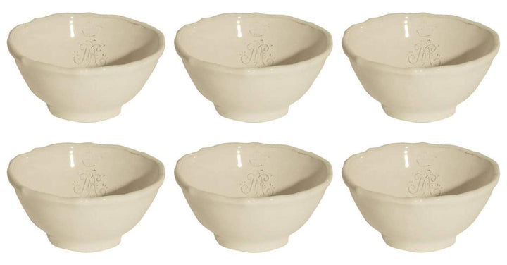 CREAFLOR HOME 6er Set Müslischale Corona D. 15cm H. 6,5cm Creme weiss Keramik Virginia Casa