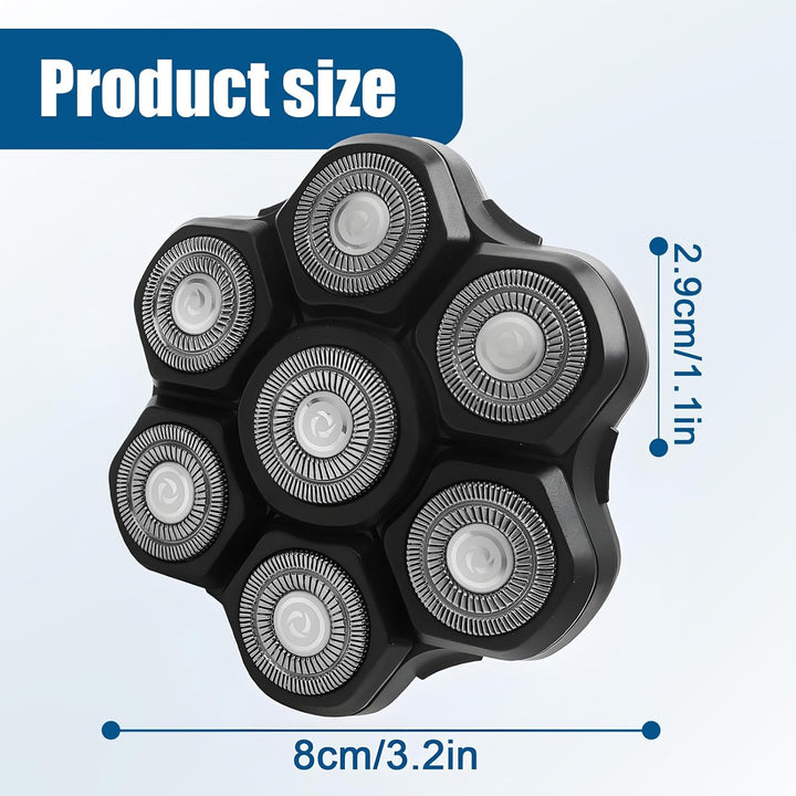 7D Magnetischer Rasierkopf für Universal Kopfrasierer Herren Wasserdichter Ersatzrasierkopf mit, gla