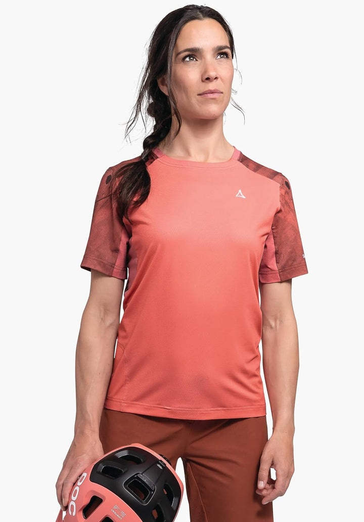 Schöffel Damen Shirt Valbella L, atmungsaktives Radtrikot, schnell trocknendes Funktionsshirt mit 4-