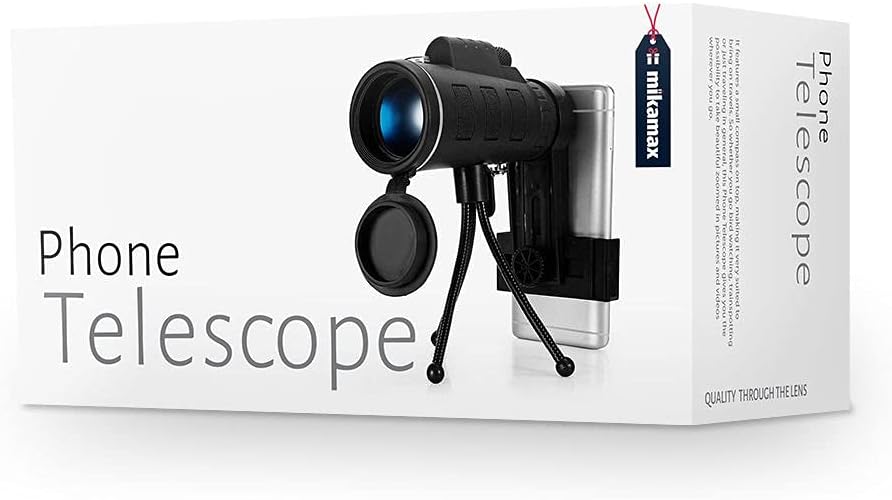 MikaMax - mm - Phone Telescope - Telefon Monokular - Stativ - Verstellbare Halterung - Abmessungen: