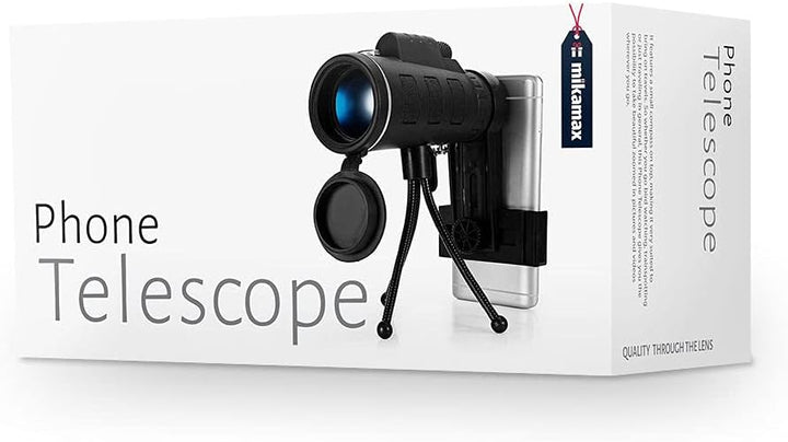 MikaMax - mm - Phone Telescope - Telefon Monokular - Stativ - Verstellbare Halterung - Abmessungen: