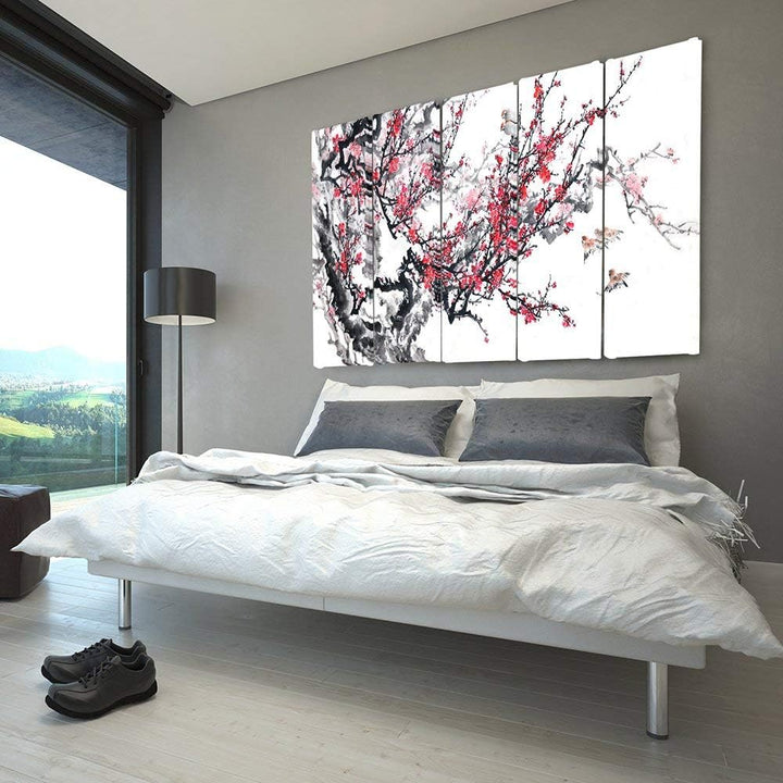 Feeby. Leinwandbild - 5 Teile - Bilder, Wand Bild, Wandbilder, Kunstdruck XXL, 5-Teilig, (JAPANISCHE