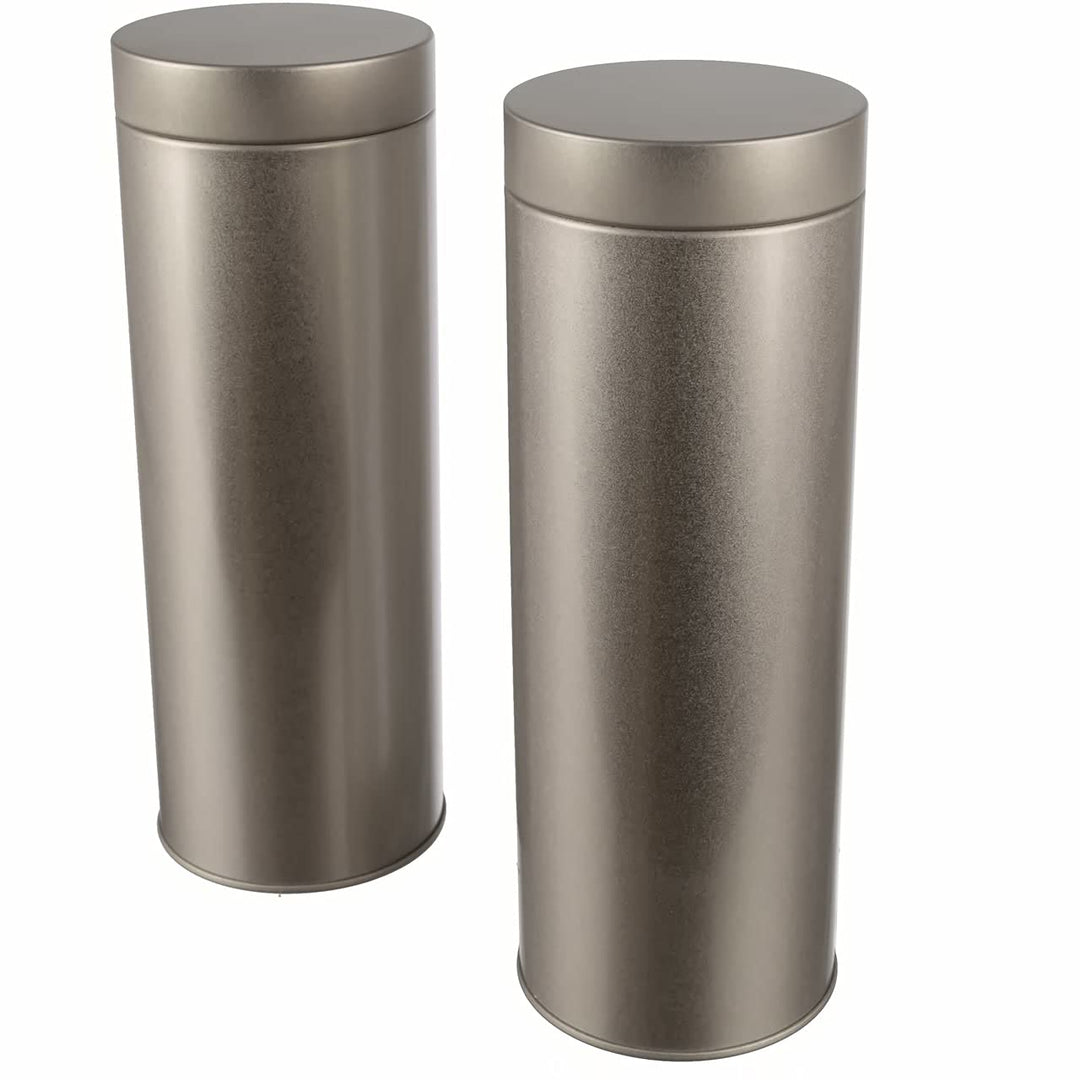 2 x runde Kaffeepaddose/Vorratsdose, aromadicht aus Metall für je200g Earl Grey, ca 20 Kaffeepads |