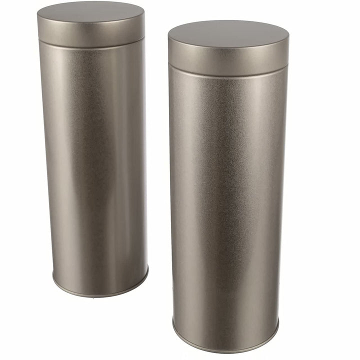2 x runde Kaffeepaddose/Vorratsdose, aromadicht aus Metall für je200g Earl Grey, ca 20 Kaffeepads |