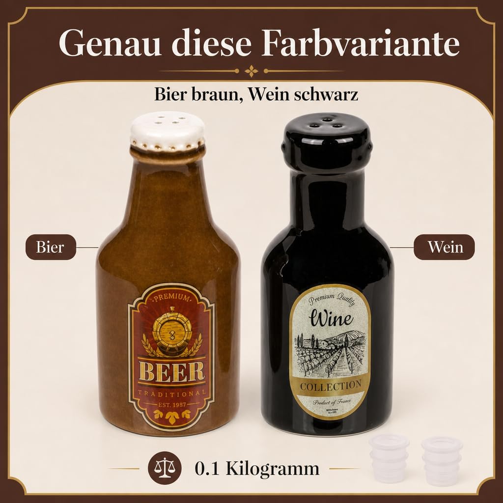 MIJOMA Salz- & Pfefferstreuer Set - Stilvolles Porzellandesign, Lebensmittelecht, Einfach zu Befülle