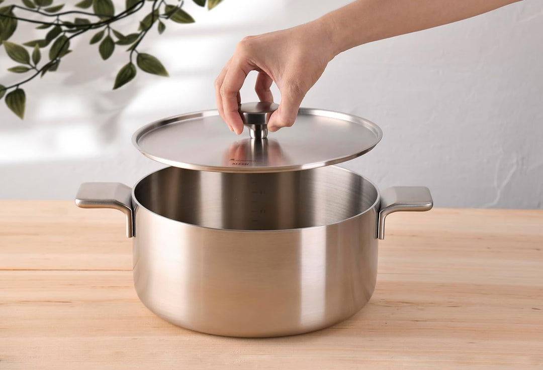 MasterPRO Alessi - Set mit 3 Pfannen von 20, 24 und 28cm und 4 Deckeln von 16, 20, 24 und 28cm - Her