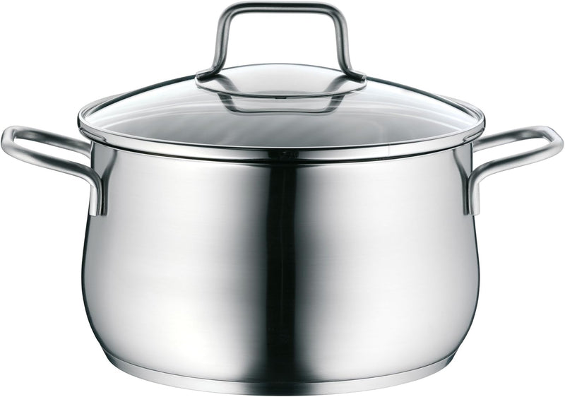 WMF Mattea Topfset Induktion 5-teilig, Kochtopf Set mit Glasdeckel, Cromargan Edelstahl poliert, Ind