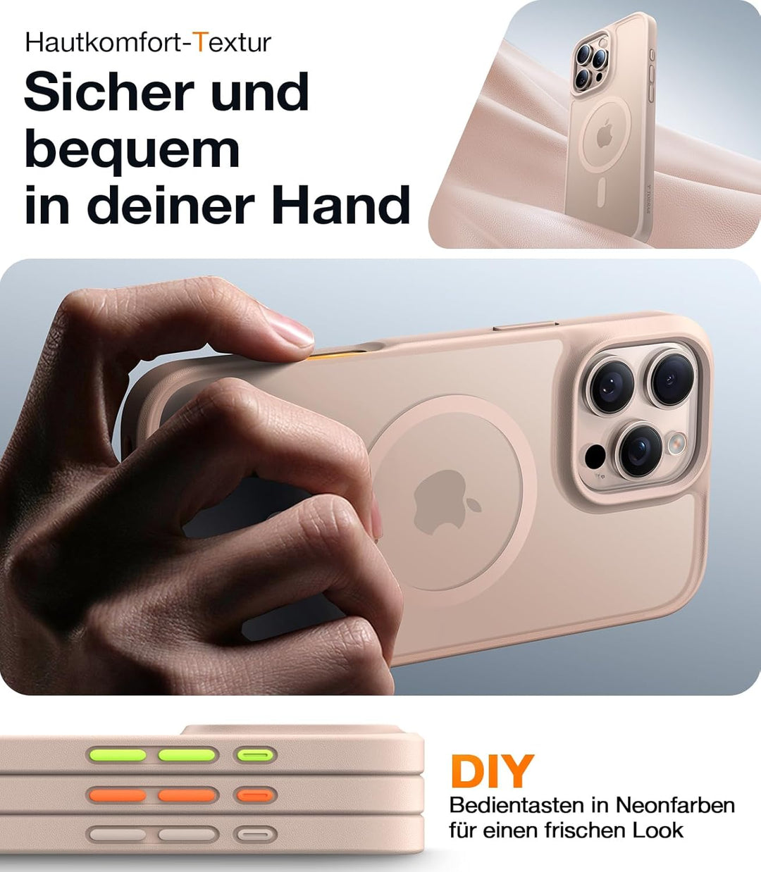 TORRAS Guardian-Mag für iPhone 16 Pro Hülle für MagSafe Zertifizierte Militärschutz und Magnetkraft