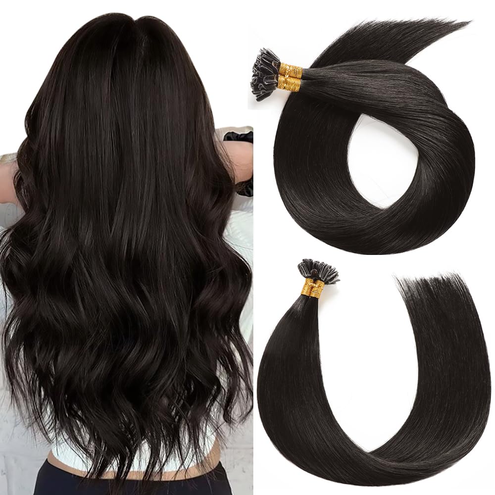 YILITE Bondings Extensions Echthaar 35cm 40g 50 Strähne Remy U Tip Extensions Echthaar Bondings Exte